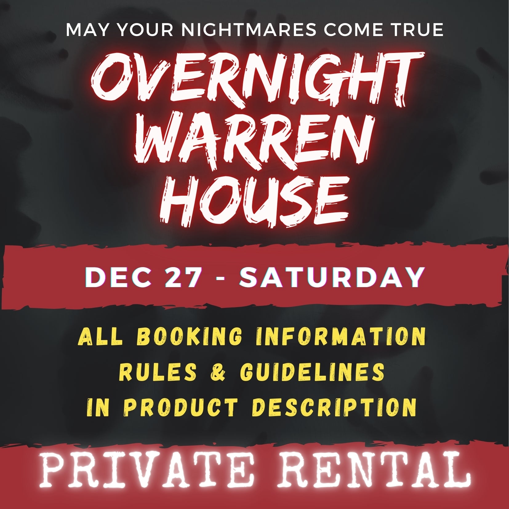 DEC 27 - WARREN HOUSE OVERNIGHT RENTAL
