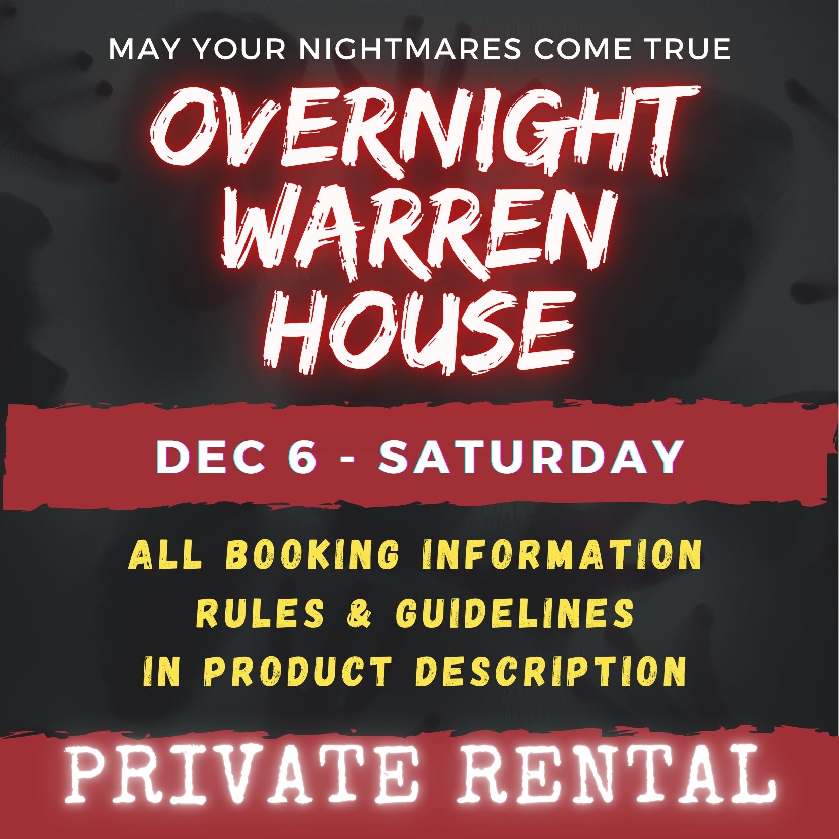 DEC 6 - WARREN HOUSE OVERNIGHT RENTAL