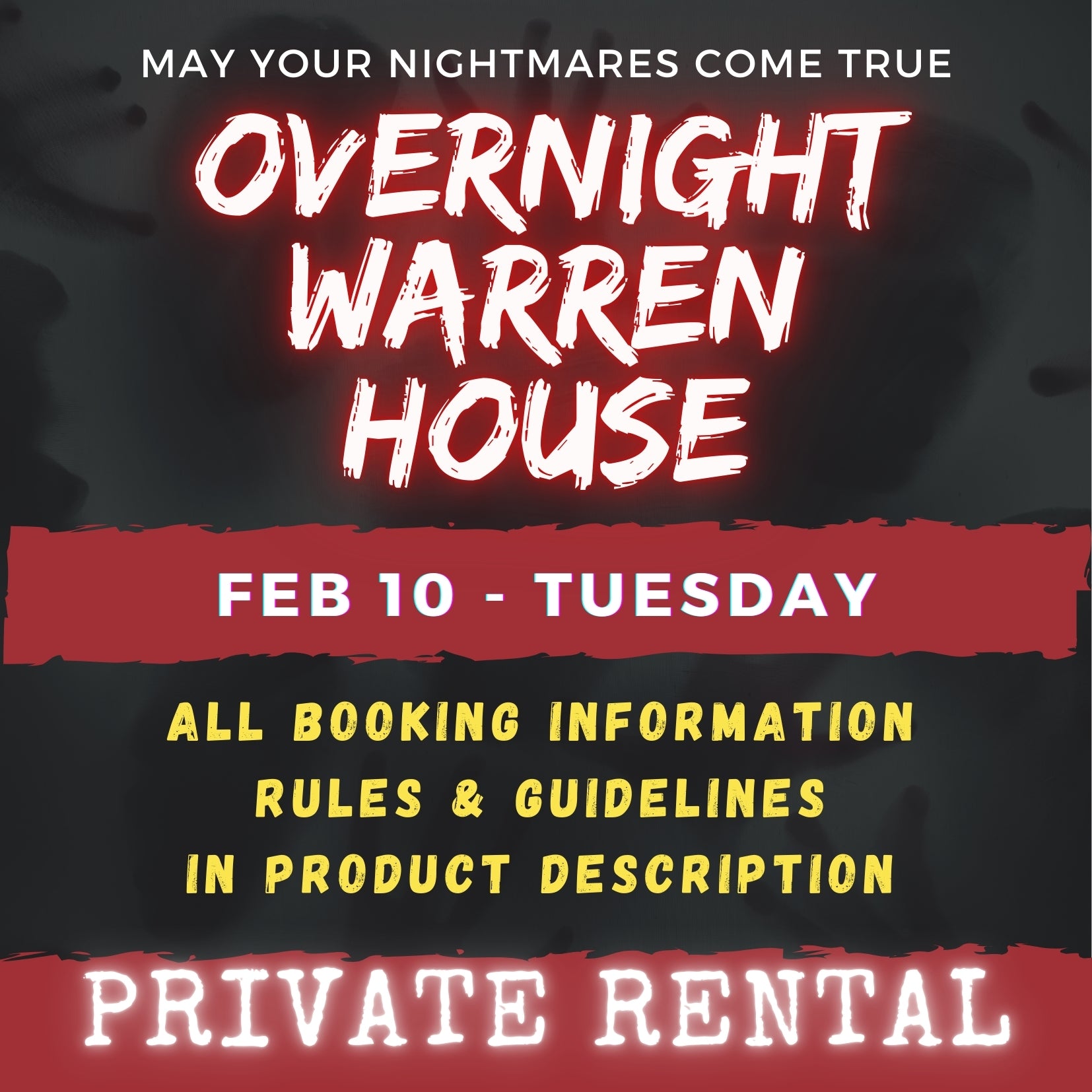FEB 10 - WARREN HOUSE OVERNIGHT RENTAL