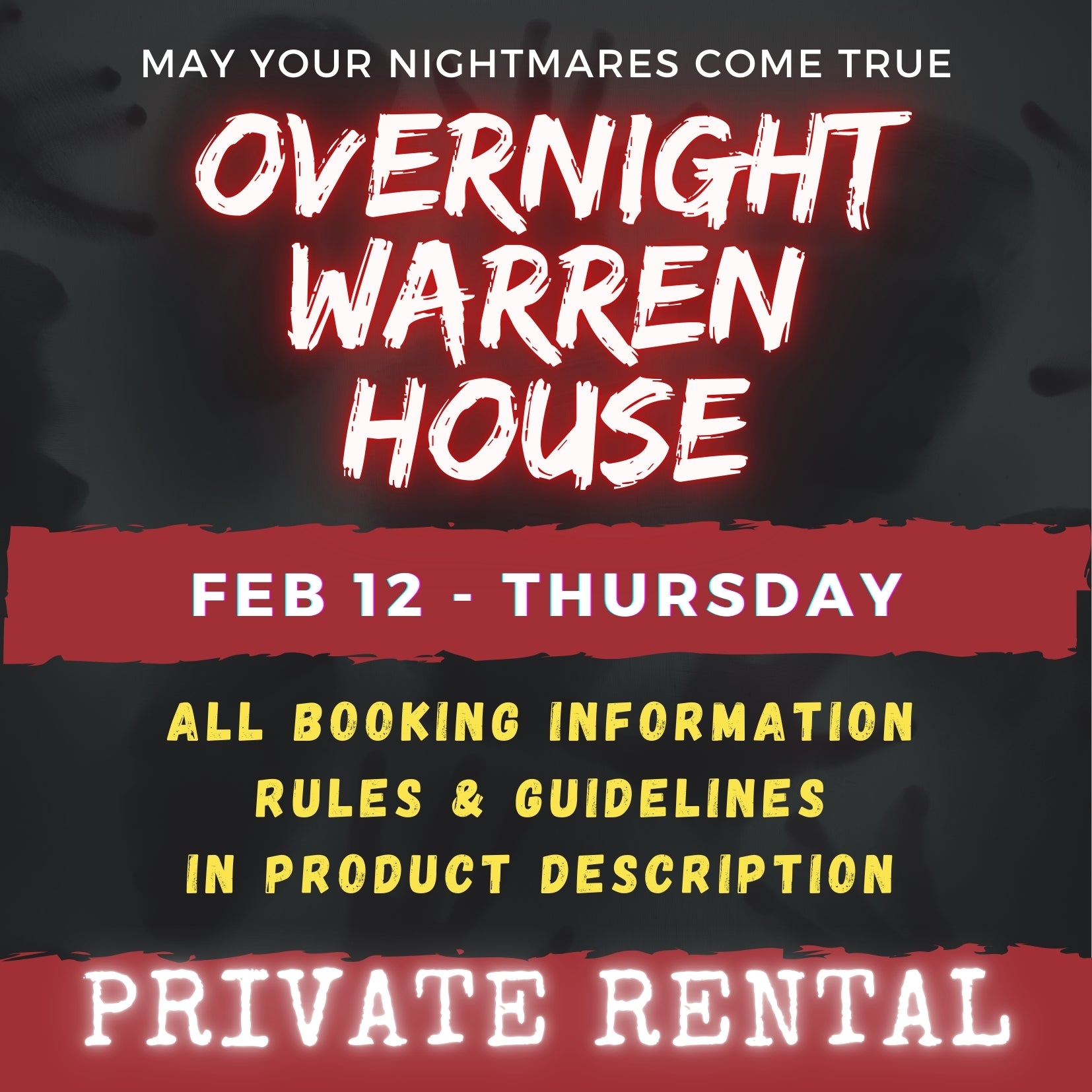 FEB 12 - WARREN HOUSE OVERNIGHT RENTAL