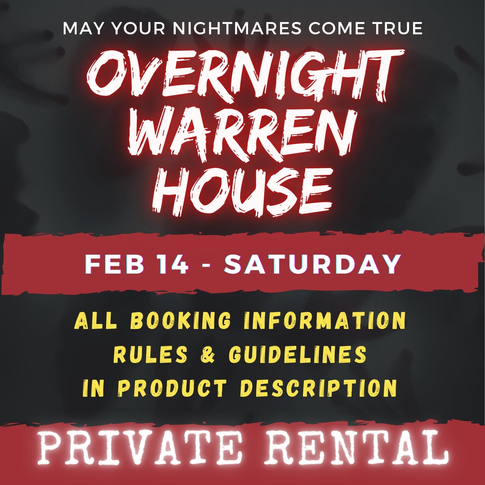 FEB 14 - WARREN HOUSE OVERNIGHT RENTAL