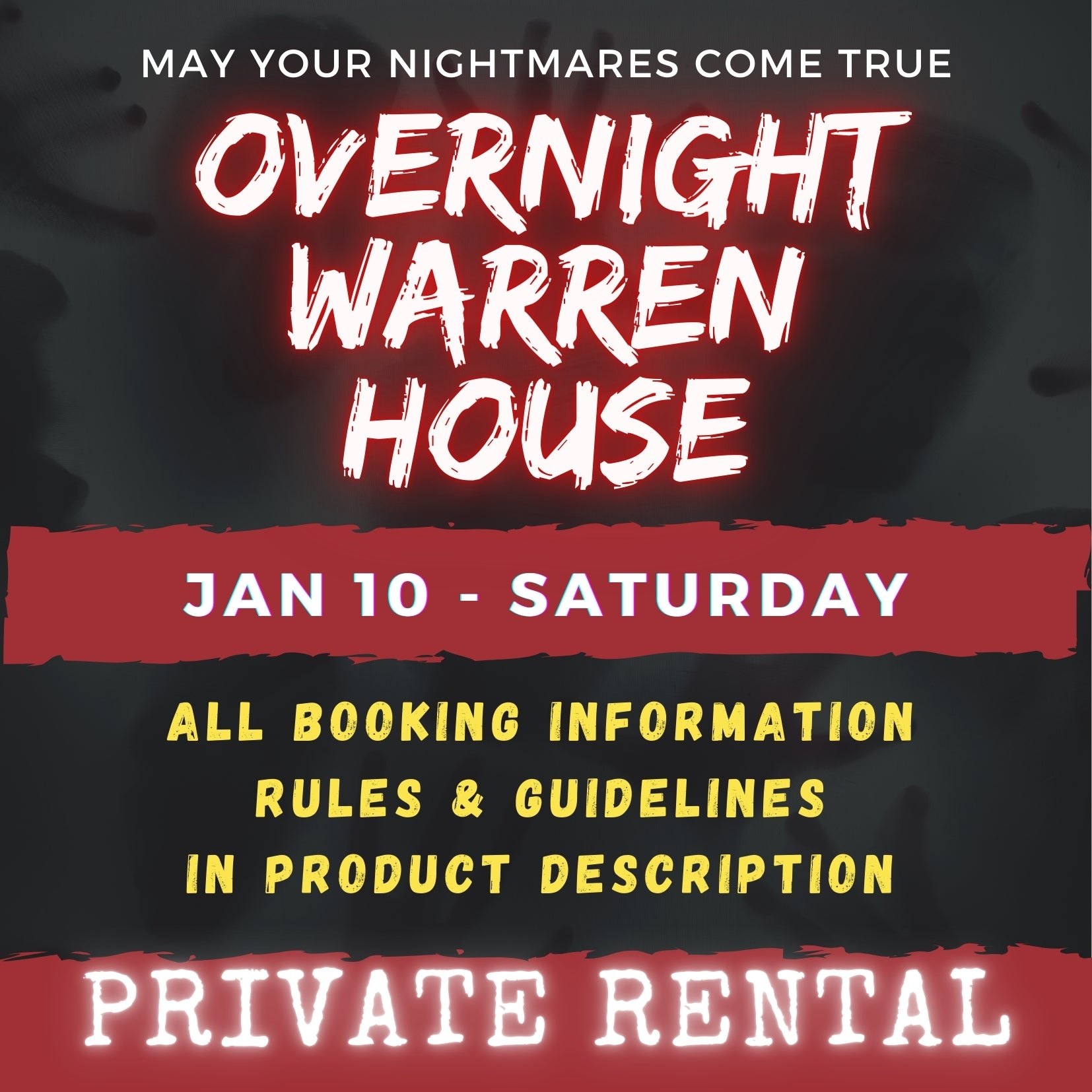 JAN 10 - WARREN HOUSE OVERNIGHT RENTAL