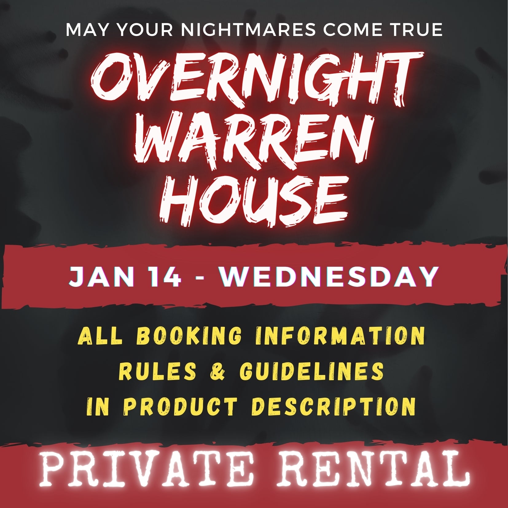 JAN 14 - WARREN HOUSE OVERNIGHT RENTAL