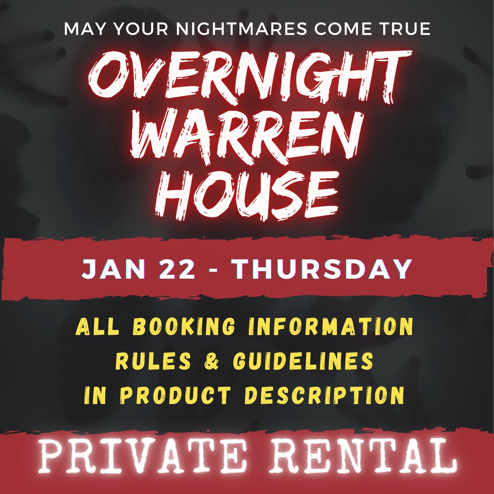 JAN 22 - WARREN HOUSE OVERNIGHT RENTAL