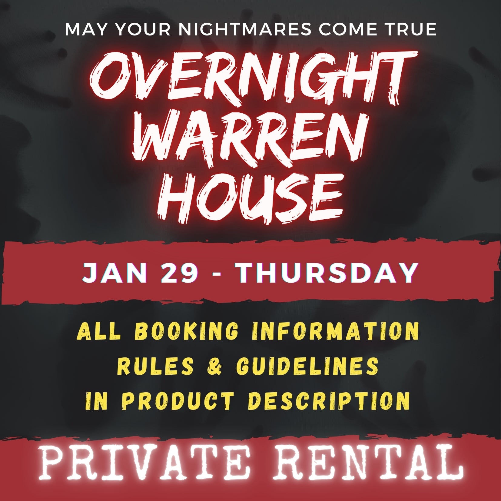 JAN 29 - WARREN HOUSE OVERNIGHT RENTAL
