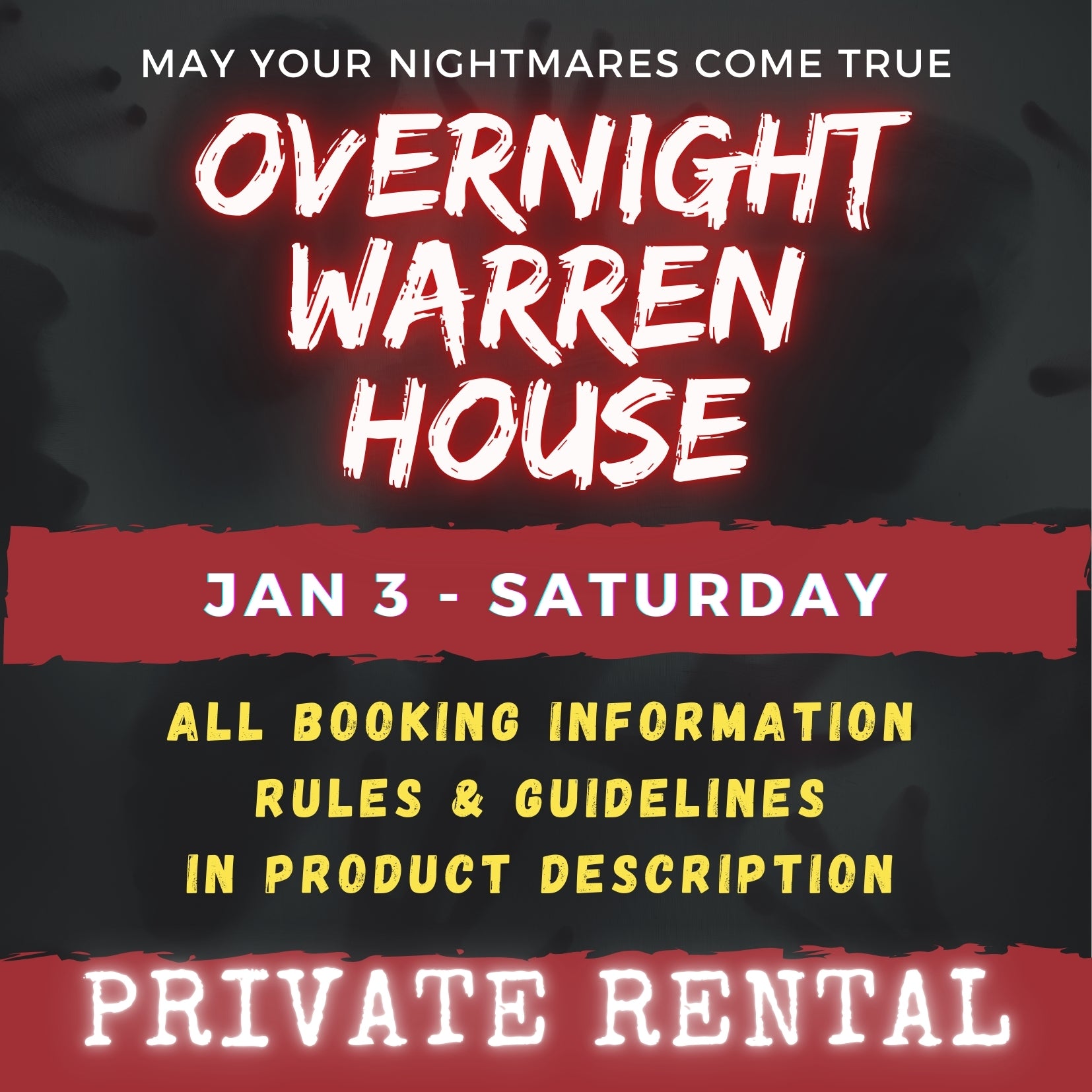 JAN 3 - WARREN HOUSE OVERNIGHT RENTAL