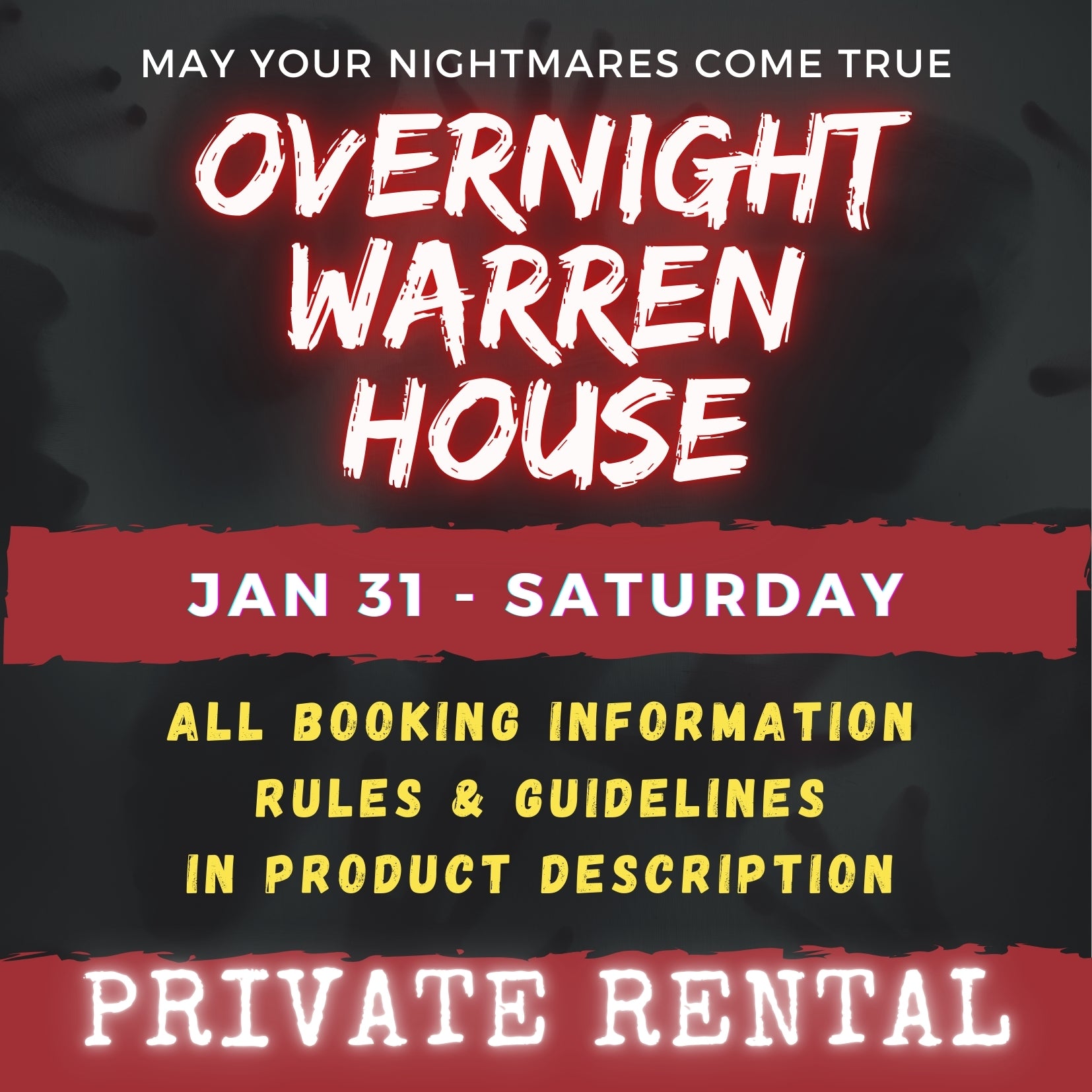 JAN 31 - WARREN HOUSE OVERNIGHT RENTAL