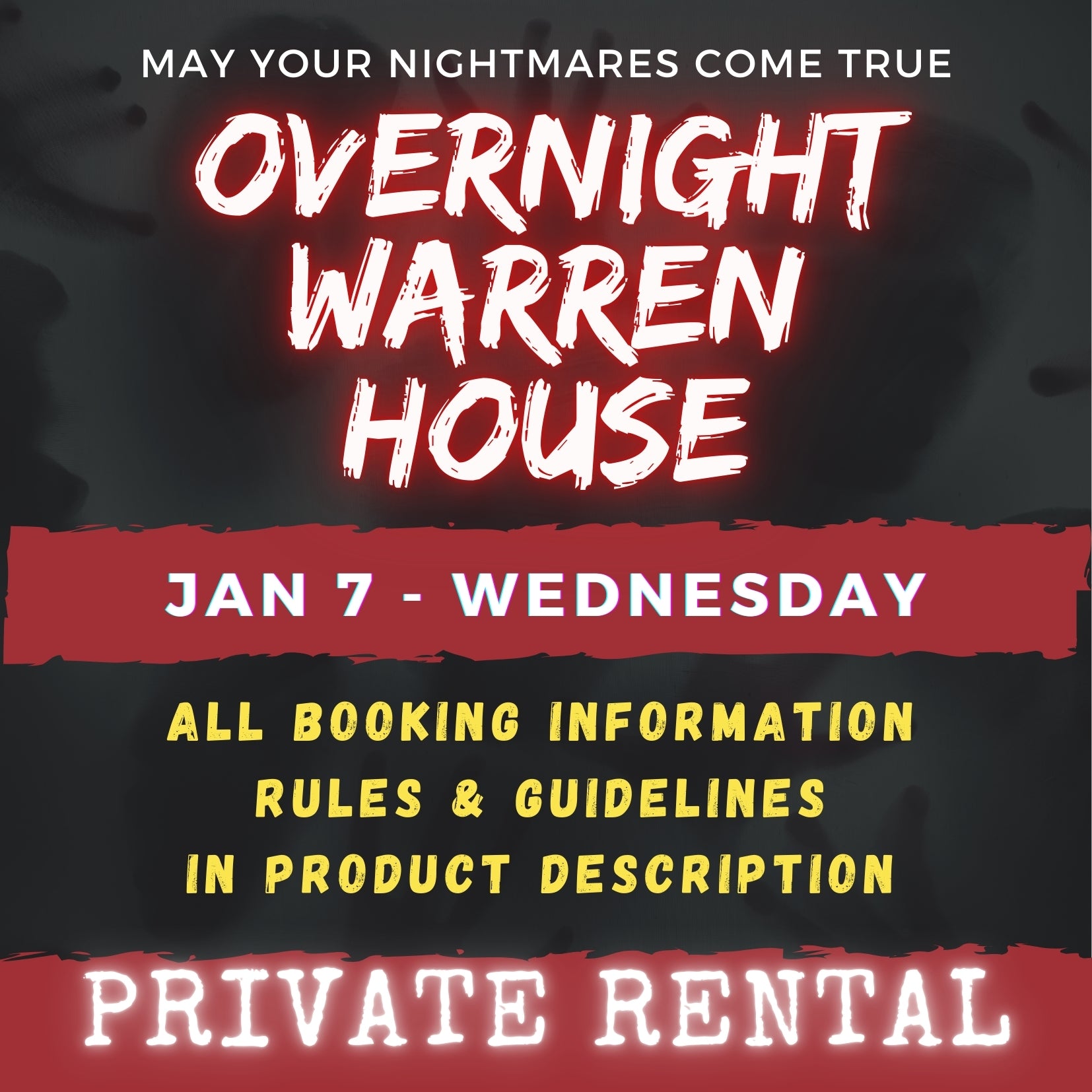 JAN 7 - WARREN HOUSE OVERNIGHT RENTAL