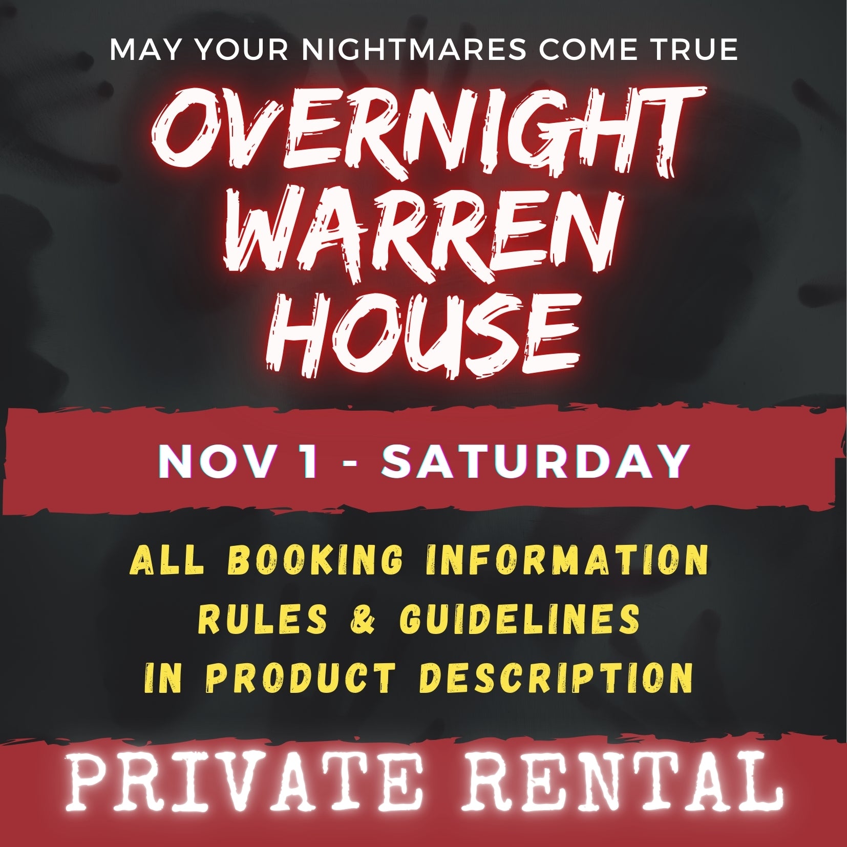 NOV 1 - WARREN HOUSE OVERNIGHT RENTAL