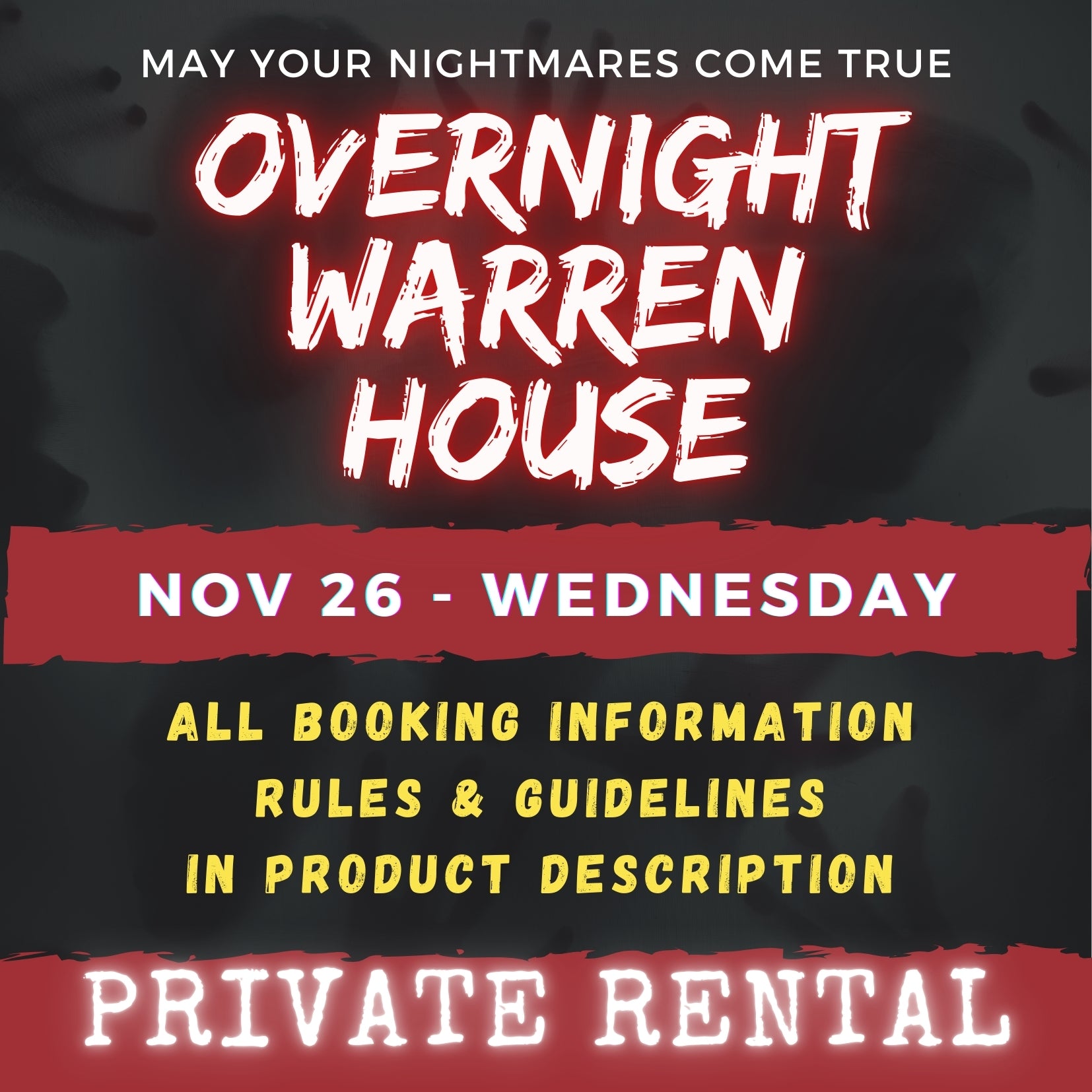 NOV 26 - WARREN HOUSE OVERNIGHT RENTAL