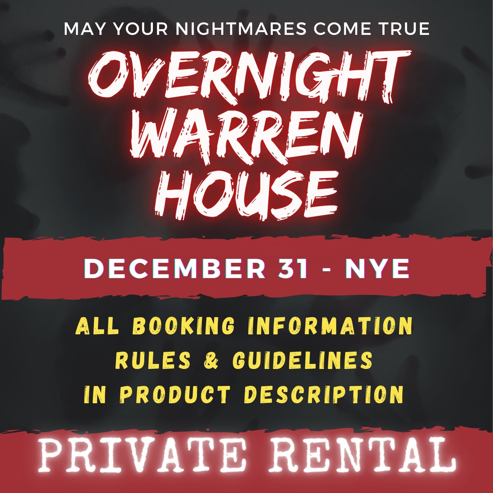 DECEMBER 4 2026 - WARREN HOUSE OVERNIGHT RENTAL