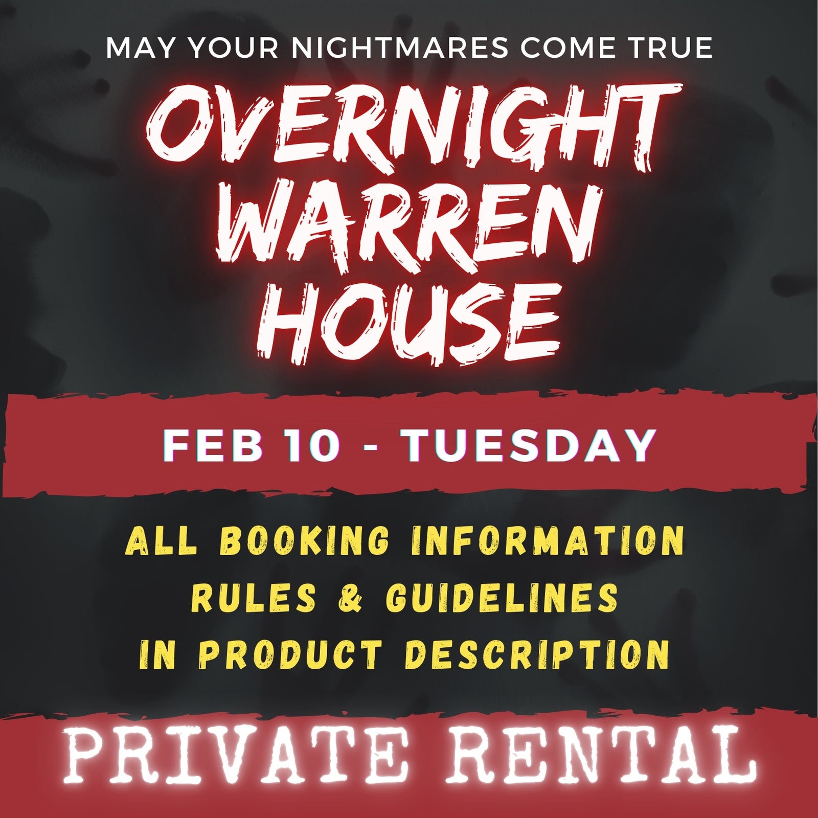 FEB 10 - WARREN HOUSE OVERNIGHT RENTAL