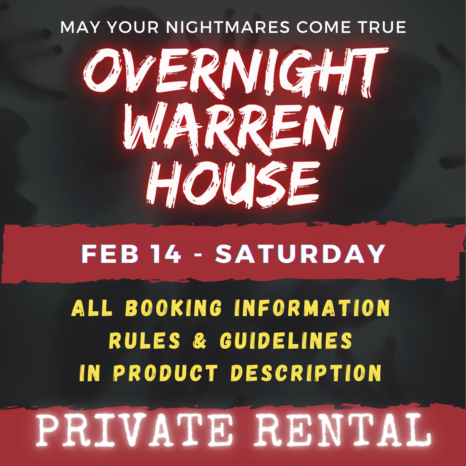 FEB 14 - WARREN HOUSE OVERNIGHT RENTAL