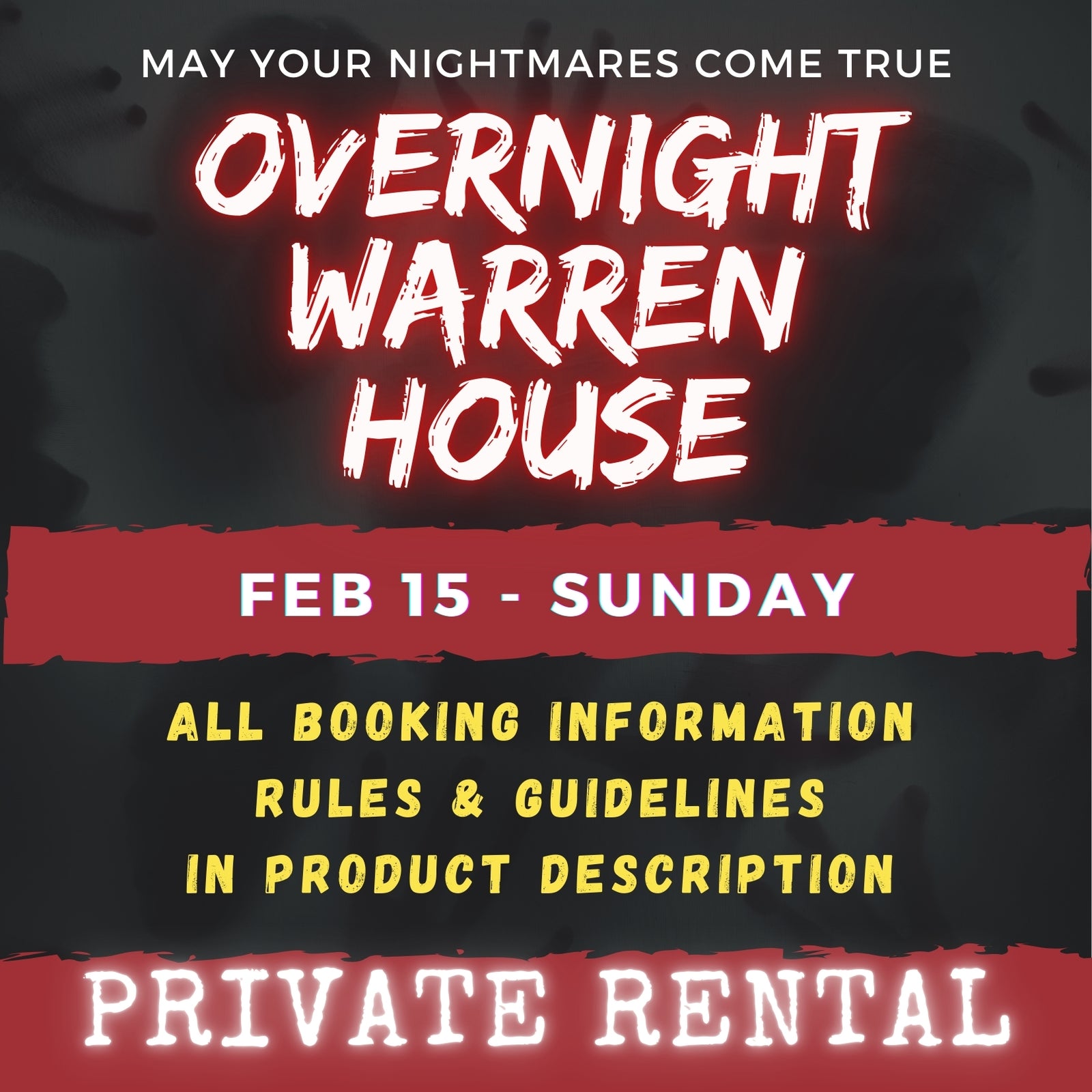 FEB 15 - WARREN HOUSE OVERNIGHT RENTAL