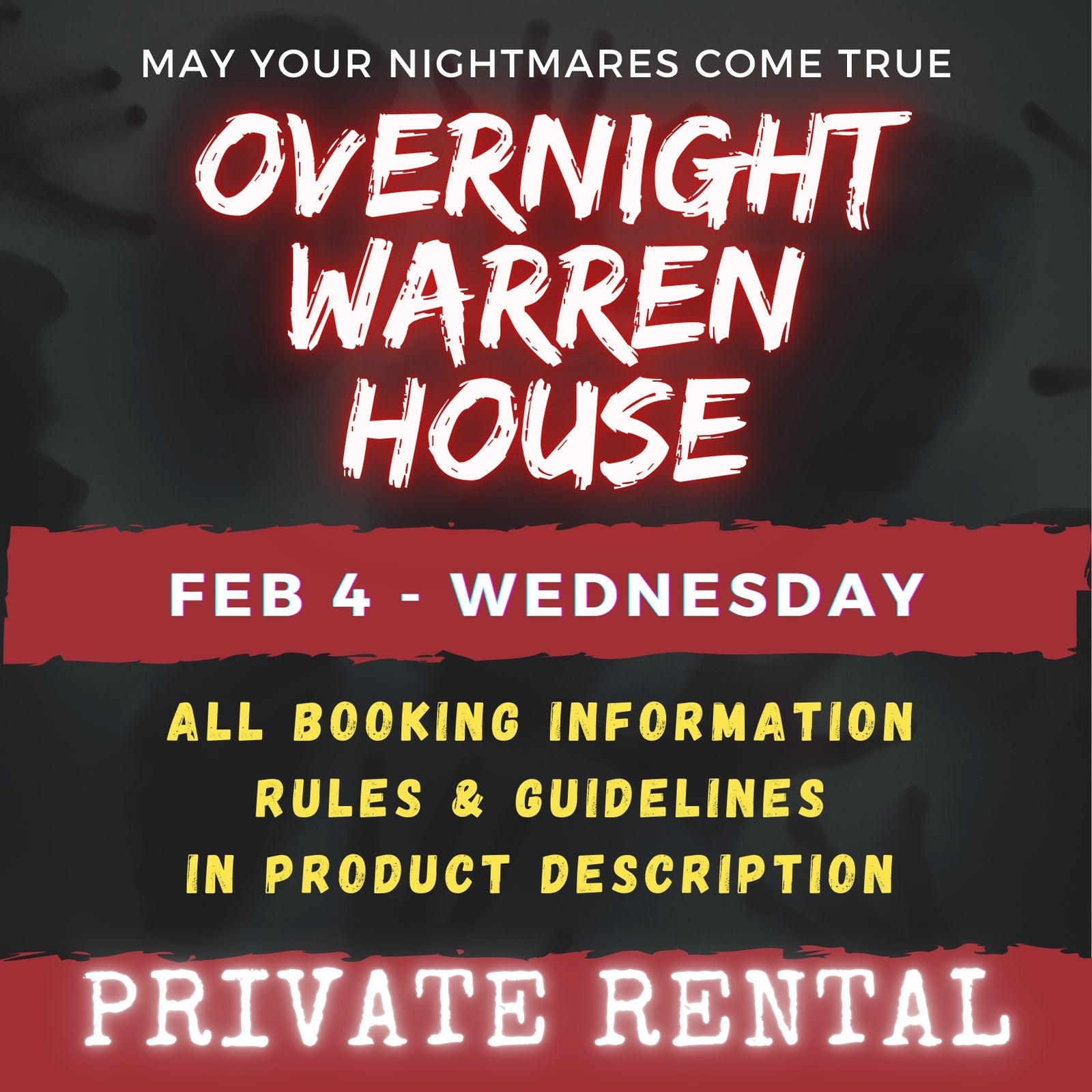 FEB 4 - WARREN HOUSE OVERNIGHT RENTAL