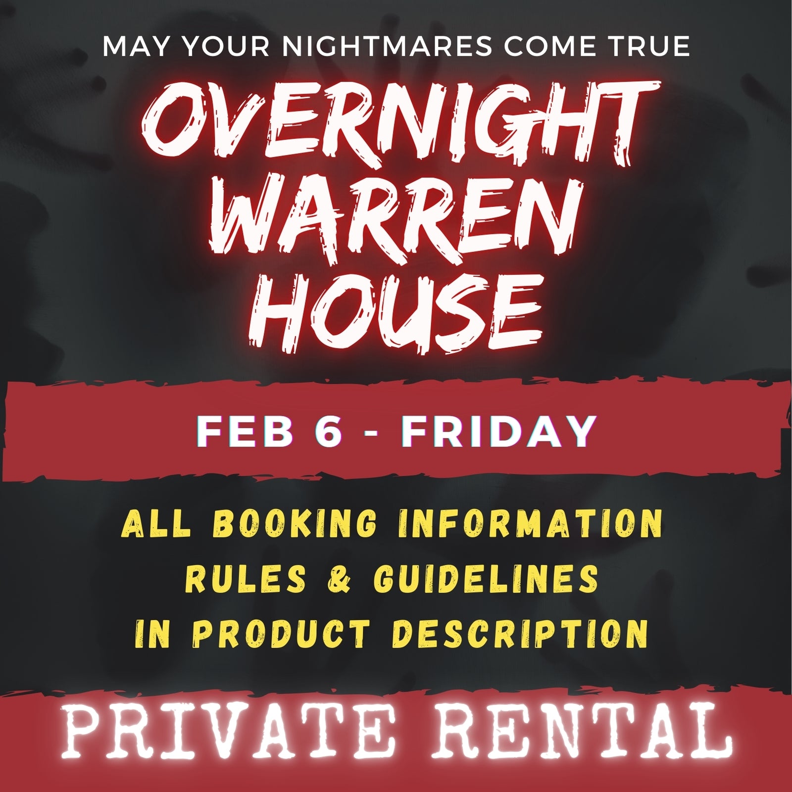 FEB 6 - WARREN HOUSE OVERNIGHT RENTAL