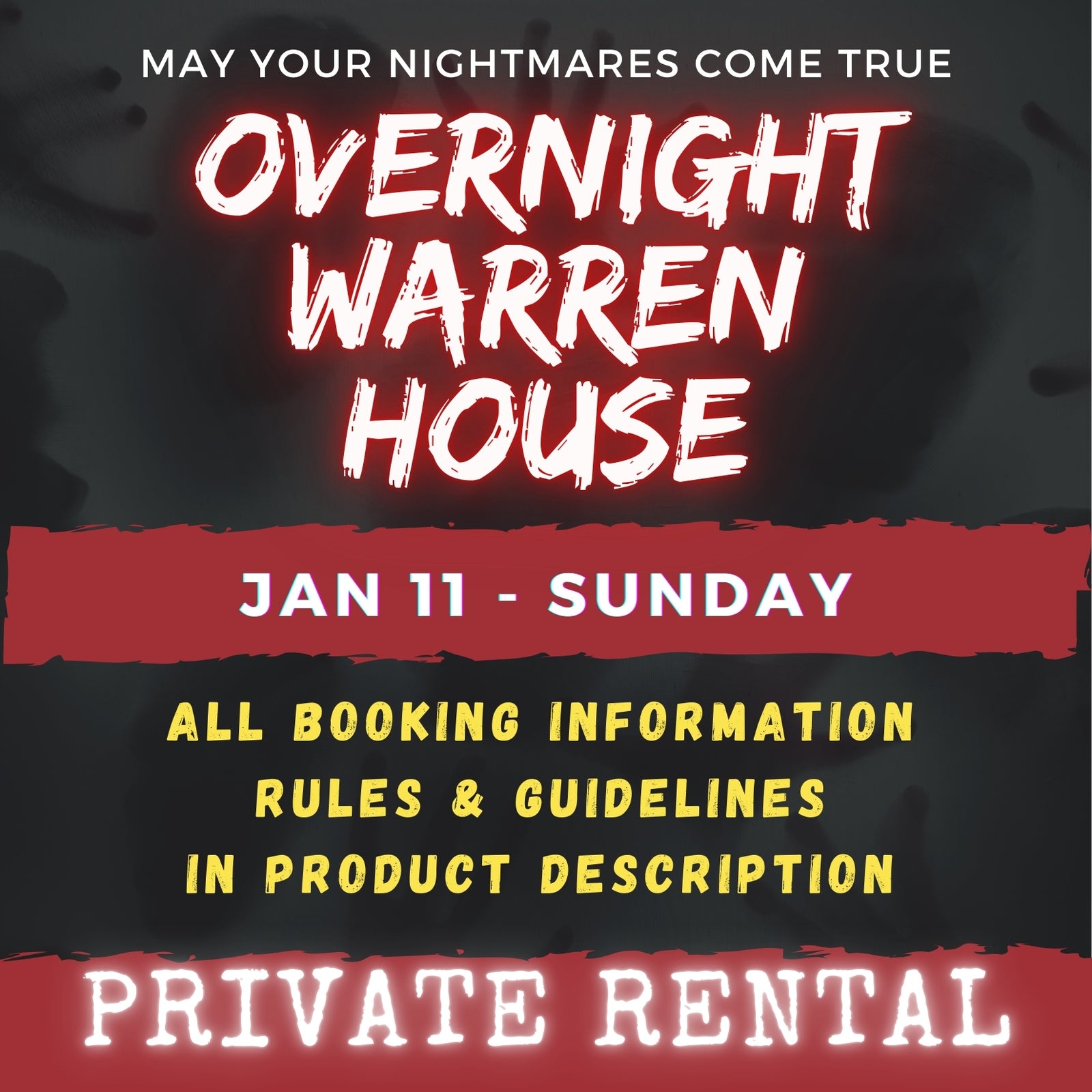 JAN 11 - WARREN HOUSE OVERNIGHT RENTAL