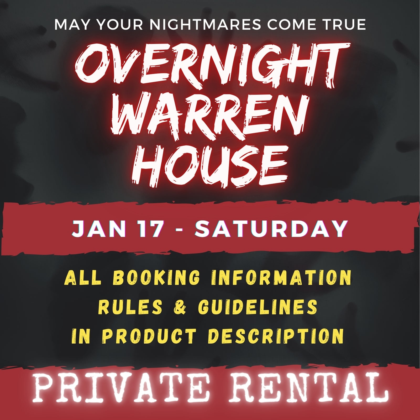 JAN 17 - WARREN HOUSE OVERNIGHT RENTAL