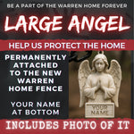 LARGE ANGEL w/ CUSTOM NAME (ATTACHED TO WARREN HOUSE FENCE) ASPCA FUNDRAISER