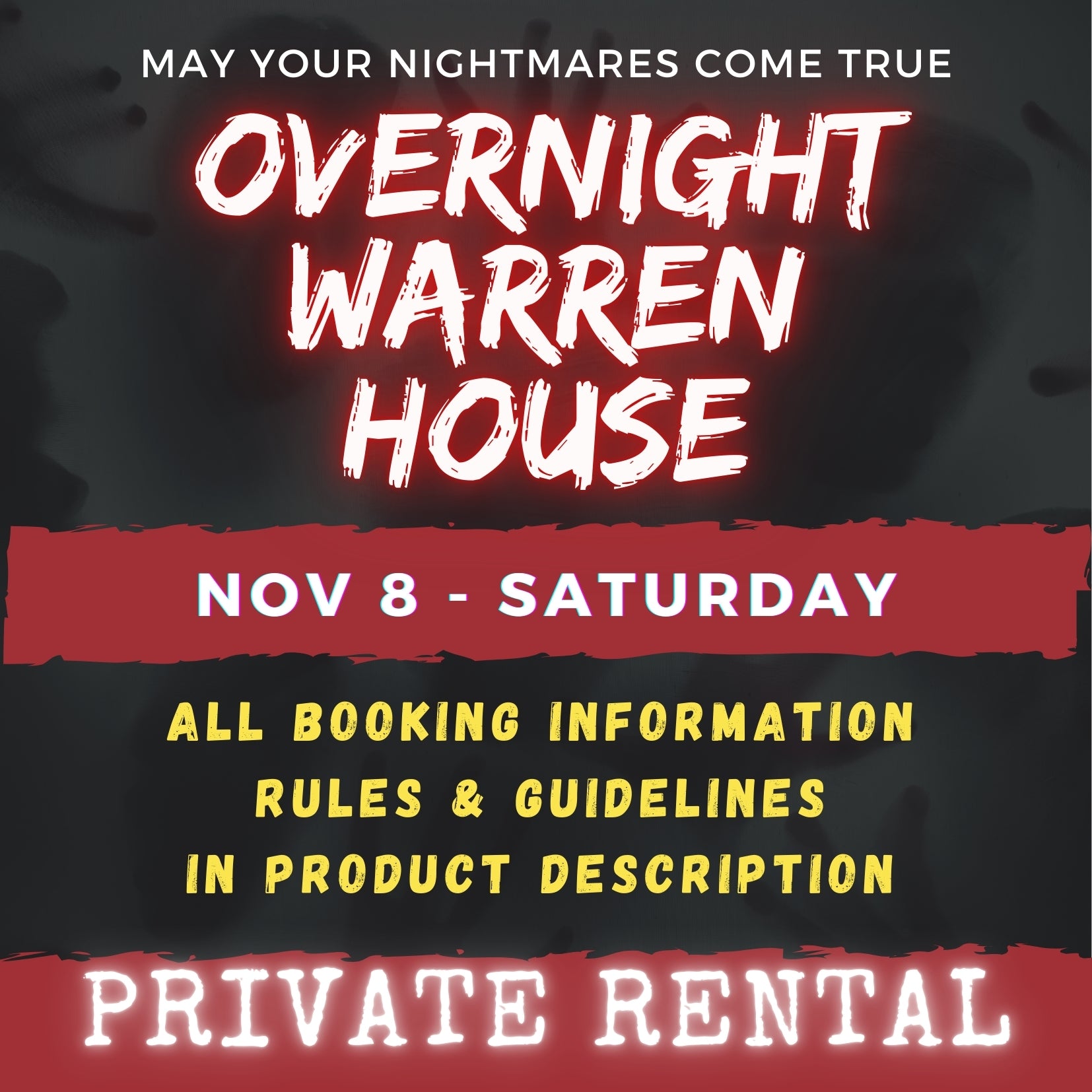 NOV 8 - WARREN HOUSE OVERNIGHT RENTAL