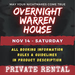 NOVEMBER 14 2026 - WARREN HOUSE OVERNIGHT RENTAL