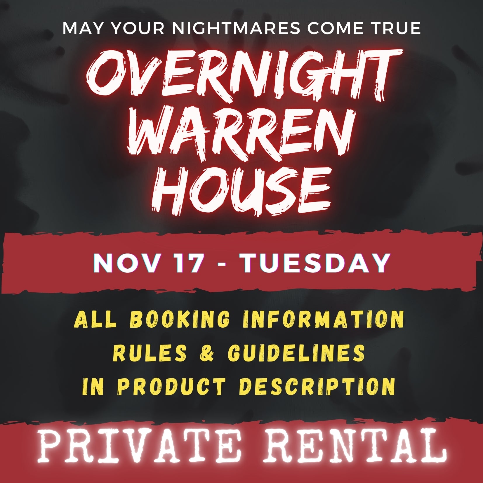 NOVEMBER 17 2026 - WARREN HOUSE OVERNIGHT RENTAL