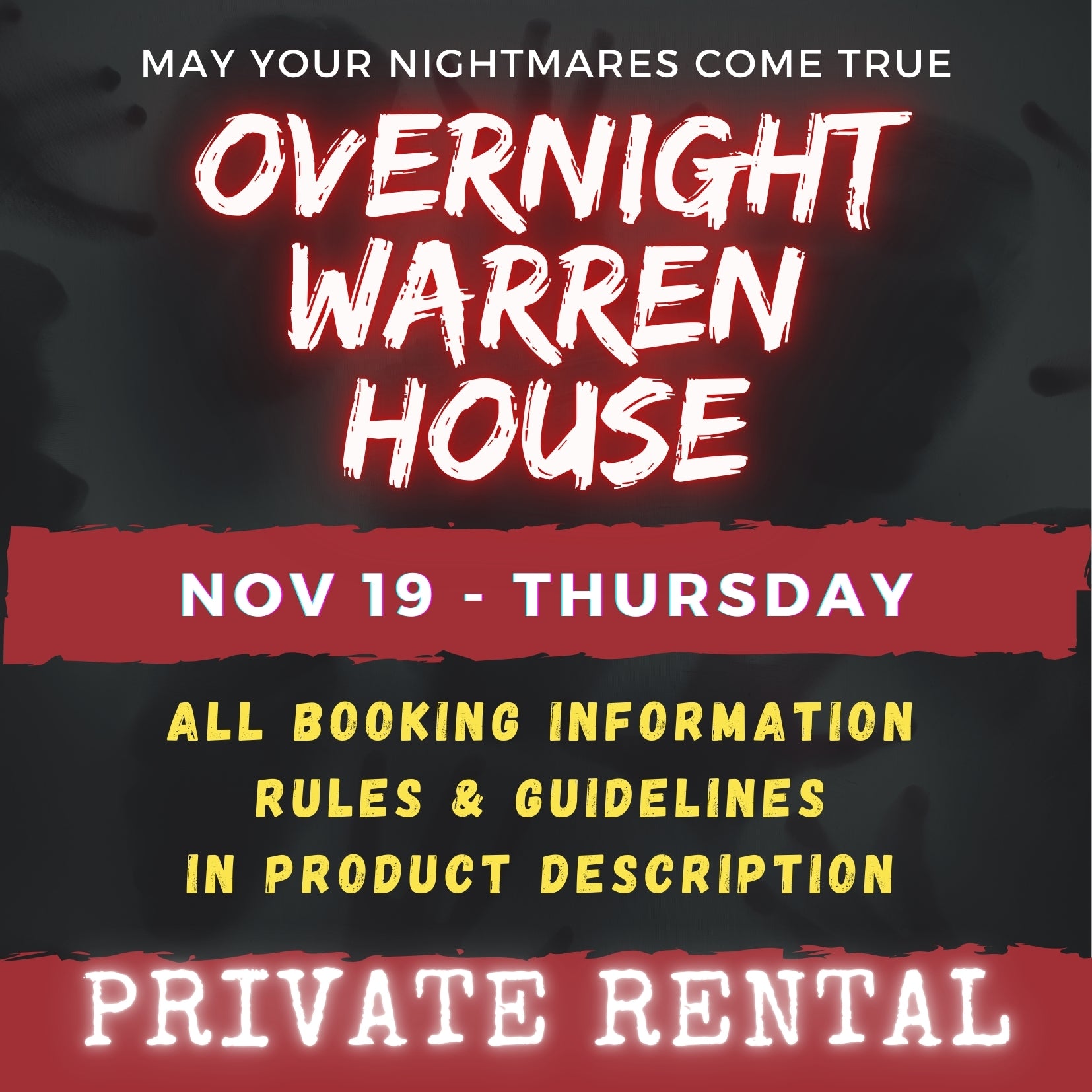 NOVEMBER 19 2026 - WARREN HOUSE OVERNIGHT RENTAL