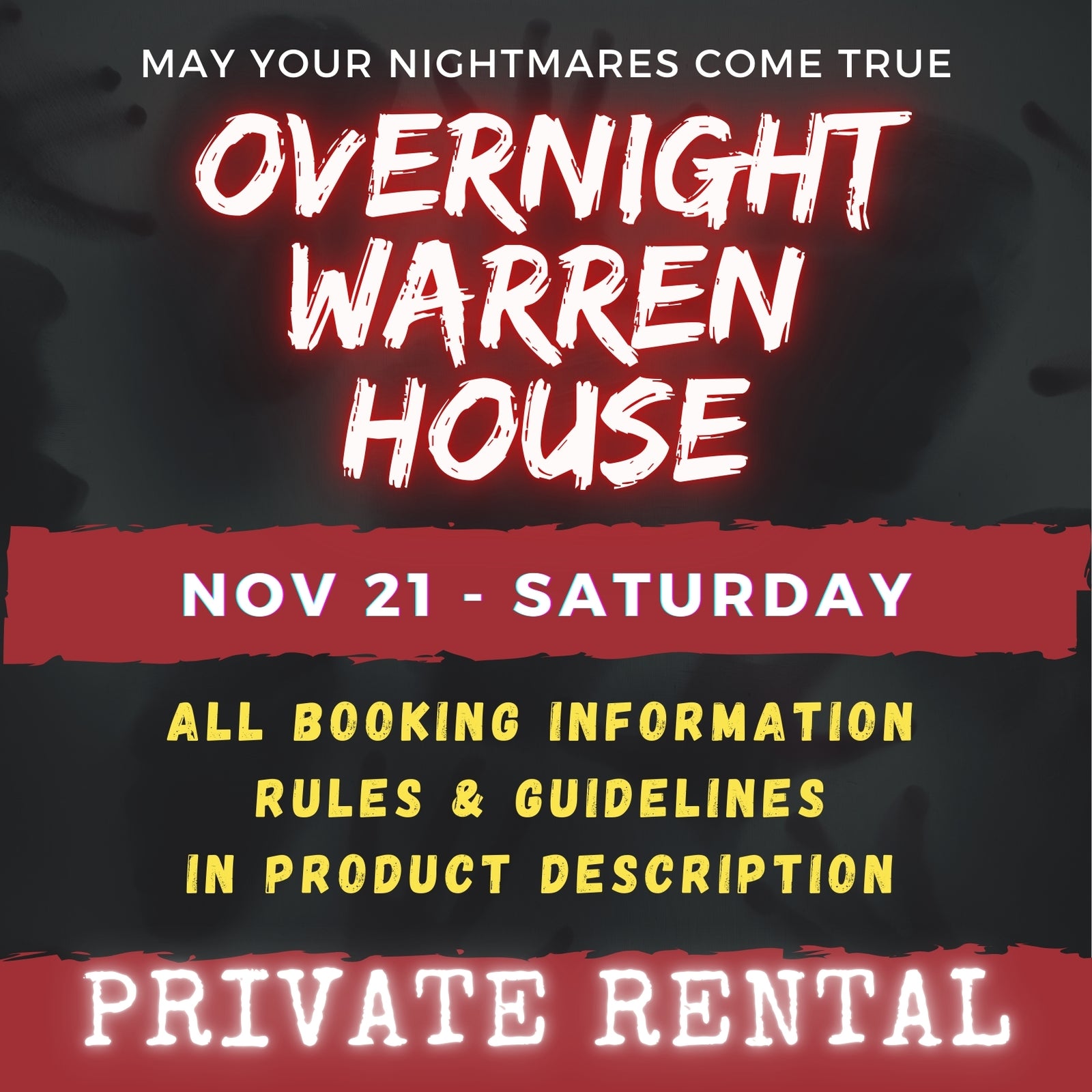 NOVEMBER 21 2026 - WARREN HOUSE OVERNIGHT RENTAL