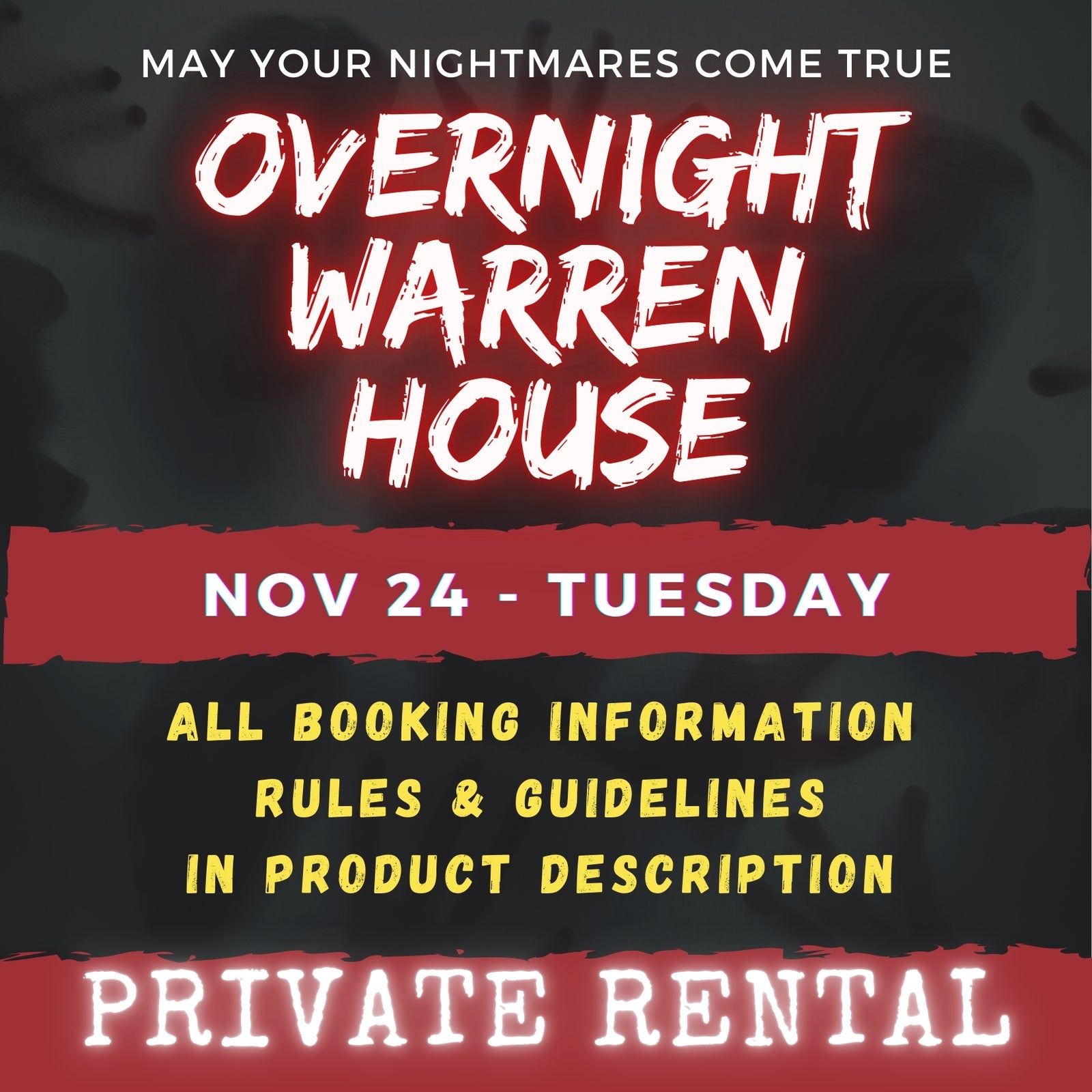 NOVEMBER 24 2026 - WARREN HOUSE OVERNIGHT RENTAL