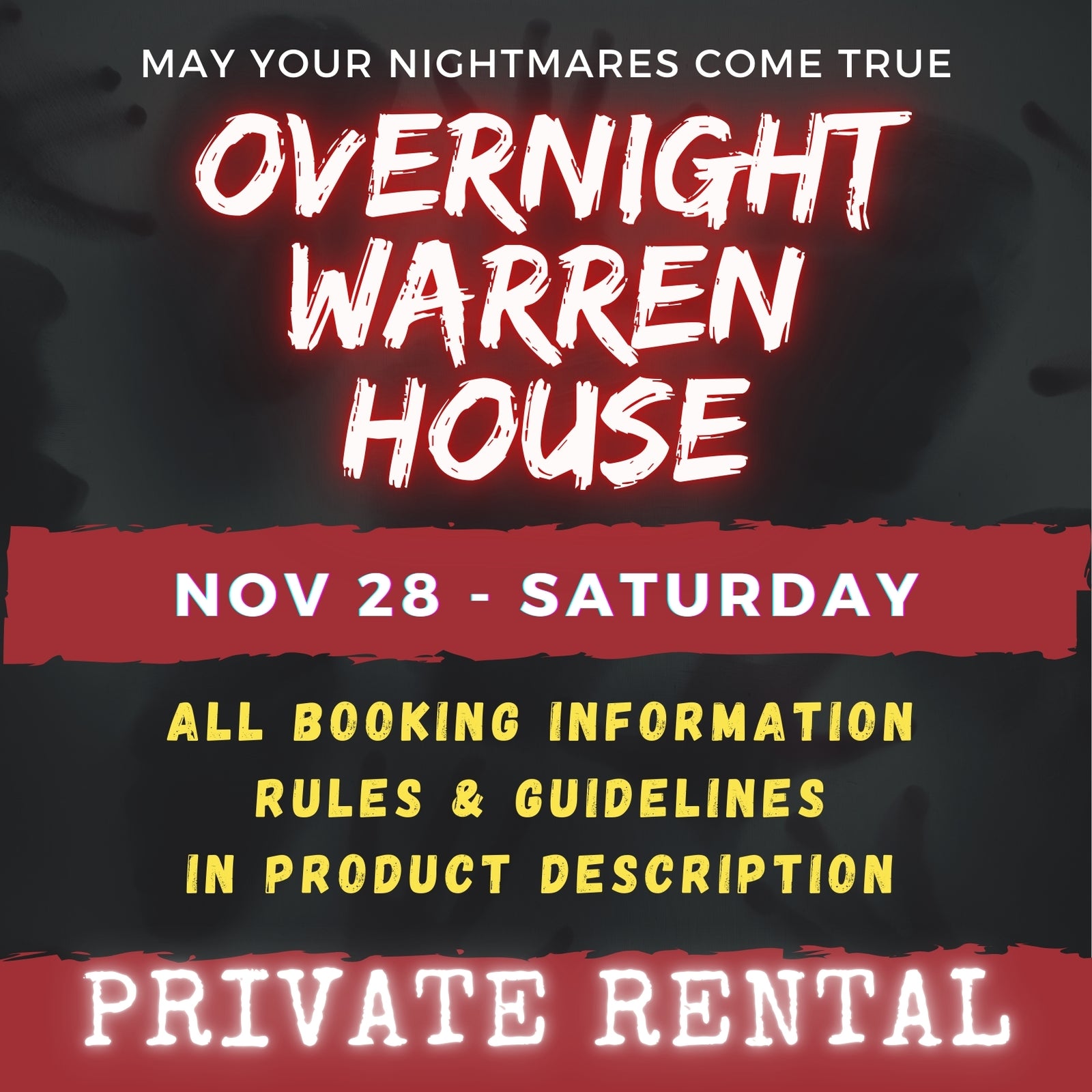 NOVEMBER 28 2026 - WARREN HOUSE OVERNIGHT RENTAL