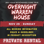 NOVEMBER 29 2026 - WARREN HOUSE OVERNIGHT RENTAL