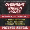 OCTOBER 15 2026 - WARREN HOUSE OVERNIGHT RENTAL