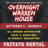 OCTOBER 4 2026 - WARREN HOUSE OVERNIGHT RENTAL