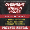 SEPTEMBER 12 2026 - WARREN HOUSE OVERNIGHT RENTAL