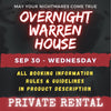 SEPTEMBER 30 2026 - WARREN HOUSE OVERNIGHT RENTAL