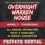 APRIL 1 2027 - WARREN HOUSE OVERNIGHT RENTAL