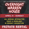 APRIL 11 2027 - WARREN HOUSE OVERNIGHT RENTAL