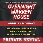 APRIL 5 2027 - WARREN HOUSE OVERNIGHT RENTAL