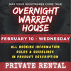 FEBRUARY 10 2027 - WARREN HOUSE OVERNIGHT RENTAL