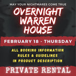 FEBRUARY 18 2027 - WARREN HOUSE OVERNIGHT RENTAL