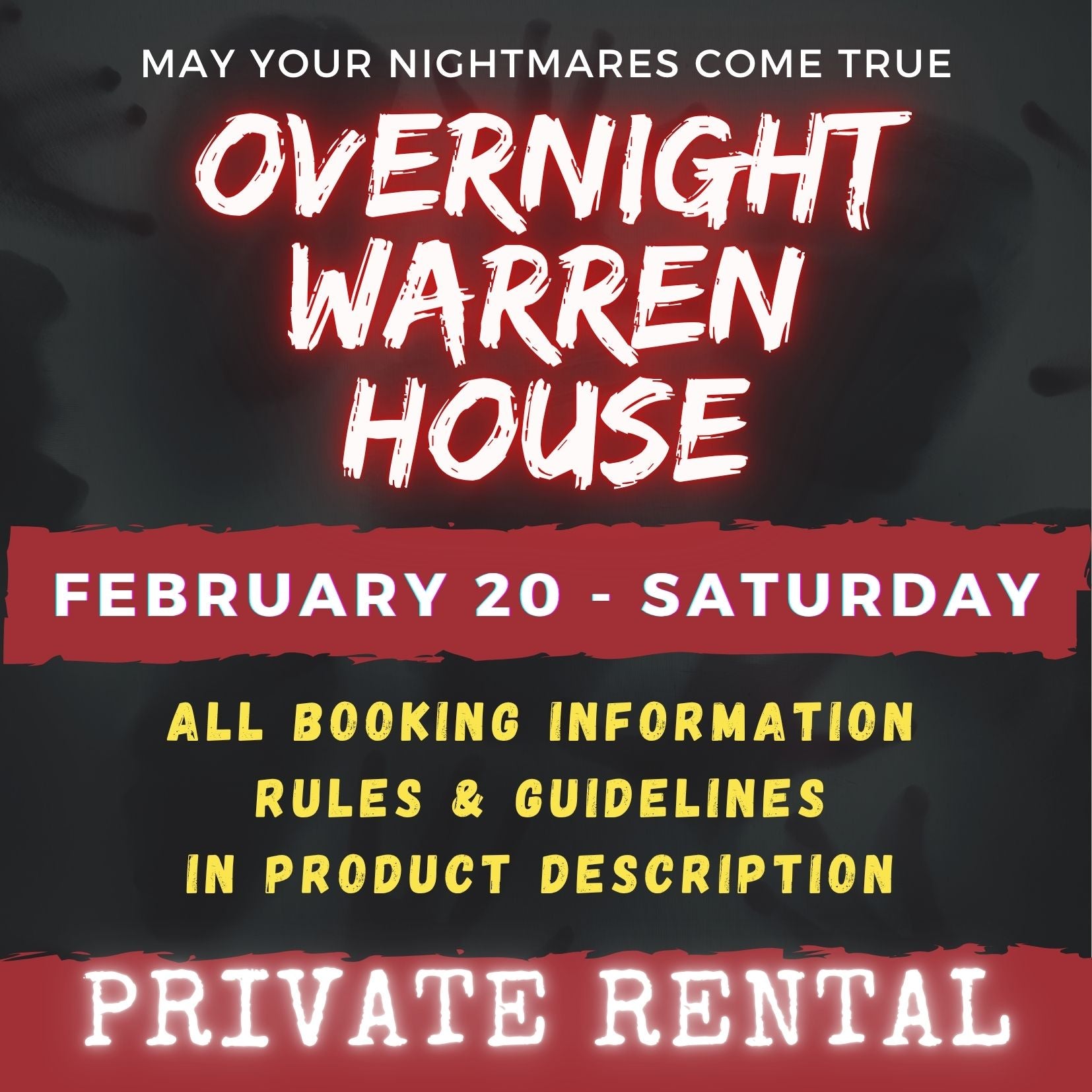 FEBRUARY 20 2027 - WARREN HOUSE OVERNIGHT RENTAL