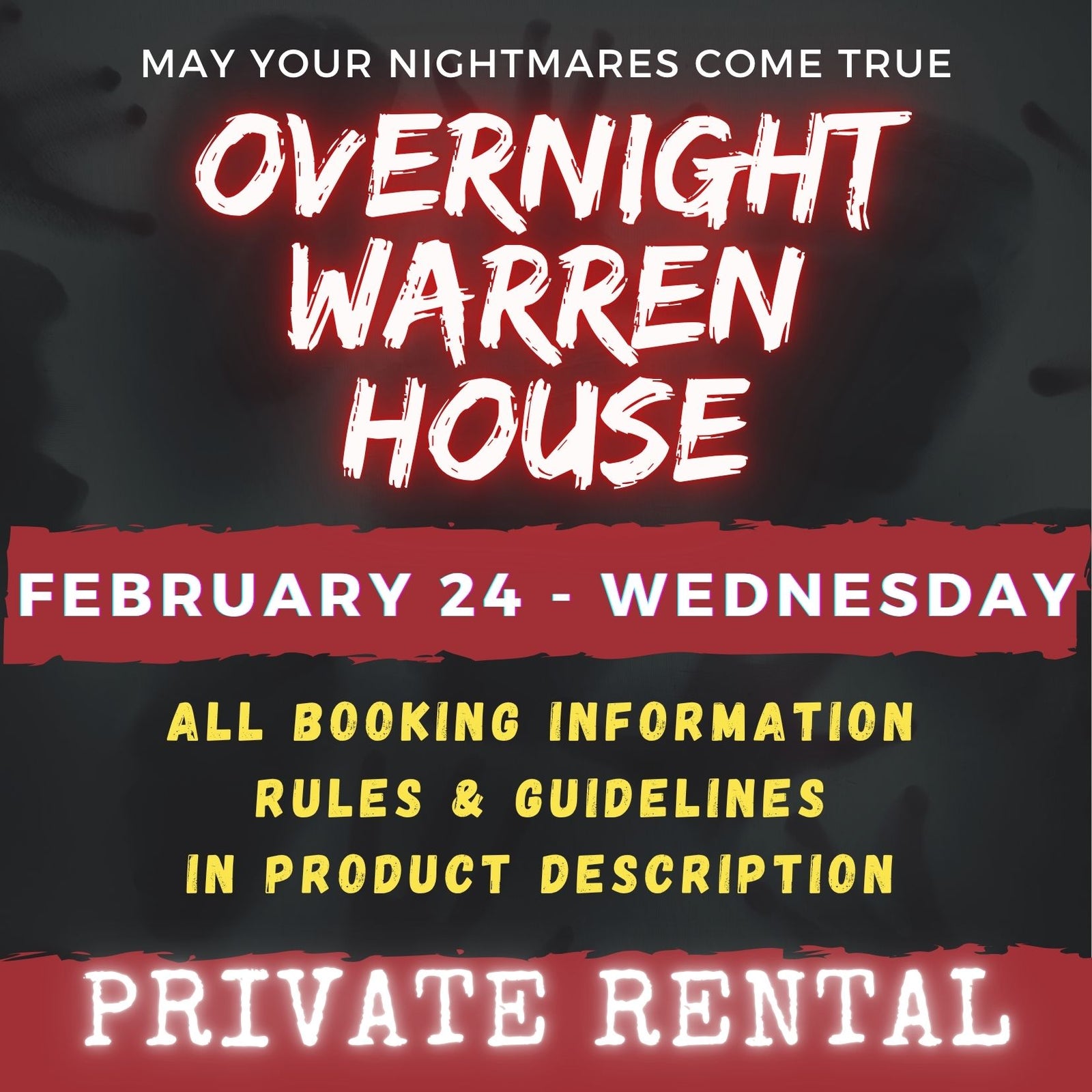 FEBRUARY 24 2027 - WARREN HOUSE OVERNIGHT RENTAL