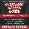 FEBRUARY 26 2027 - WARREN HOUSE OVERNIGHT RENTAL