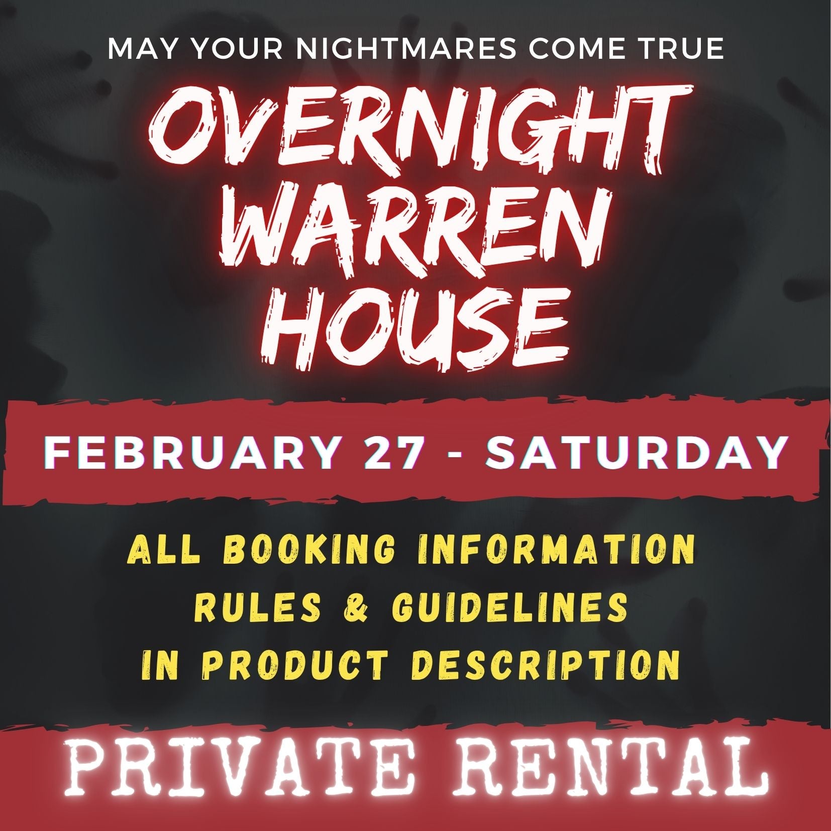 FEBRUARY 27 2027 - WARREN HOUSE OVERNIGHT RENTAL