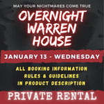 JANUARY 13 2027 - WARREN HOUSE OVERNIGHT RENTAL
