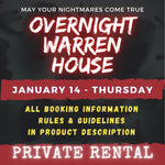 JANUARY 14 2027 - WARREN HOUSE OVERNIGHT RENTAL