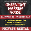 JANUARY 20 2027 - WARREN HOUSE OVERNIGHT RENTAL