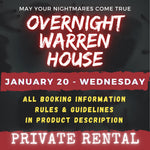 JANUARY 20 2027 - WARREN HOUSE OVERNIGHT RENTAL