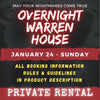 JANUARY 24 2027 - WARREN HOUSE OVERNIGHT RENTAL