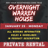 JANUARY 25 2027 - WARREN HOUSE OVERNIGHT RENTAL